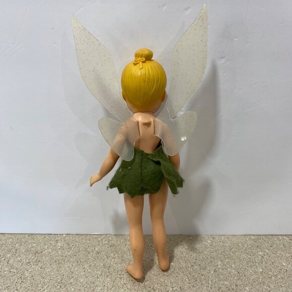 Vintage Tinker Bell Doll With Glitter Wings & Green Felt Dress 12" Tall - Picture 5 of 5